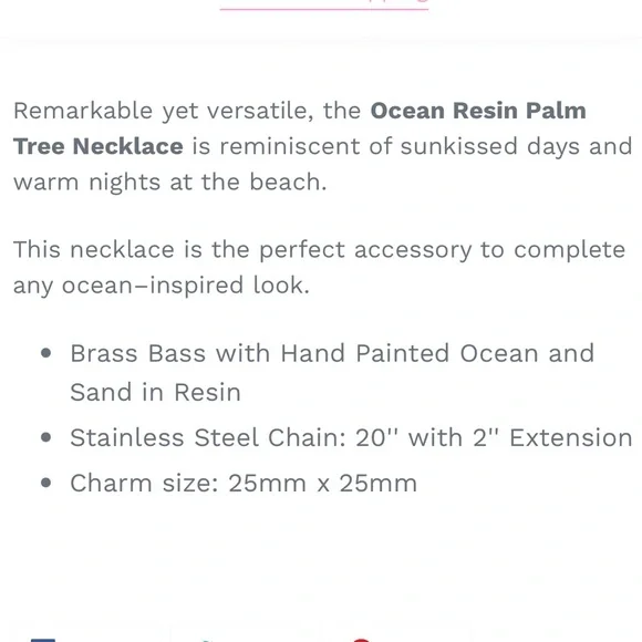 NWT 🏝️ ROUND PALM TREE OCEAN SAND PENDANT ON 20”-22” STAINLESS SILVER CHAIN - Picture 6 of 6